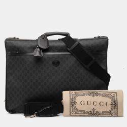 Pre Owned Gucci Black GG Supreme Retro Interlocking G Garment Bag