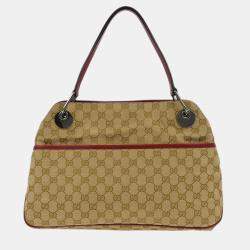 Pre Owned Gucci Beige Canvas GG Hobo Handbag