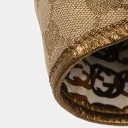 Pre Owned Gucci Beige Gold GG Tote Bag