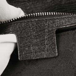 Pre Owned Gucci Black Horsebit GG Handbag