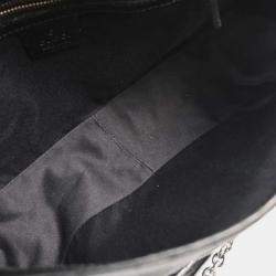 Pre Owned Gucci Black Horsebit GG Handbag