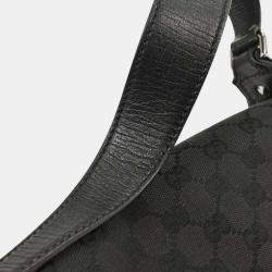 Pre Owned Gucci Black Horsebit GG Handbag