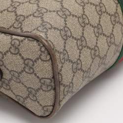 Pre Owned Gucci Beige/Brown GG Supreme Canvas and Leather Small Ophidia Crossbody Bag
