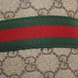 Pre Owned Gucci Beige/Brown GG Supreme Canvas and Leather Small Ophidia Crossbody Bag