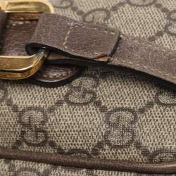 Pre Owned Gucci Beige/Brown GG Supreme Canvas and Leather Small Ophidia Crossbody Bag