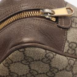 Pre Owned Gucci Beige/Brown GG Supreme Canvas and Leather Small Ophidia Crossbody Bag