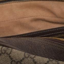 Pre Owned Gucci Beige/Brown GG Supreme Canvas and Leather Small Ophidia Crossbody Bag