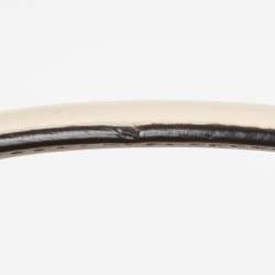 Pre Owned Gucci White Leather Mini Web Sylvie Top Handle Bag