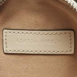 Pre Owned Gucci White Mix Quilted Leather Mini GG Marmont Camera Bag 