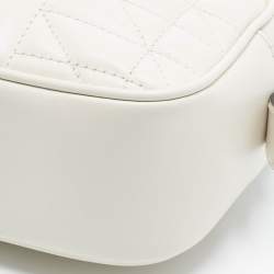 Pre Owned Gucci White Mix Quilted Leather Mini GG Marmont Camera Bag 