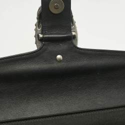 Pre Owned Gucci Black Satin Dionysus Crystals Clutch