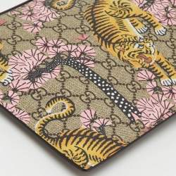 Pre Owned Gucci Multicolor GG Supreme Canvas Bengal Tiger Print Zip Pouch