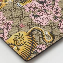 Pre Owned Gucci Multicolor GG Supreme Canvas Bengal Tiger Print Zip Pouch