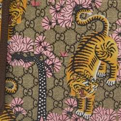Pre Owned Gucci Multicolor GG Supreme Canvas Bengal Tiger Print Zip Pouch