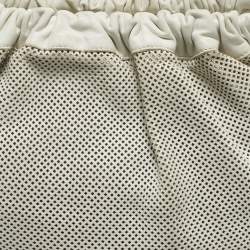 Pre Owned Gucci White Perforated Leather Bamboo Handle Bag