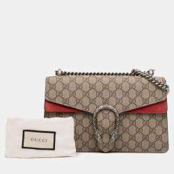 Pre Owned Gucci Brown Medium GG Supreme Dionysus Shoulder Bag