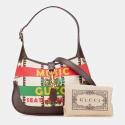 Pre Owned Gucci Brown Small Canvas 100 Centennial Music Jackie 1961 Crossbody