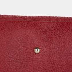 Pre Owned Gucci Red Medium Calfskin Bamboo Shopper Satchel