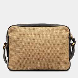 Pre Owned Gucci Beige/Black Horsebit 1955 Flap Pocket Camera Bag