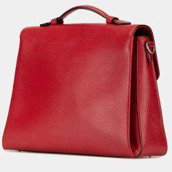 Pre Owned Gucci Red Medium Dollar Calf Interlocking G Satchel