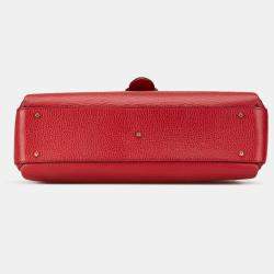 Pre Owned Gucci Red Medium Dollar Calf Interlocking G Satchel