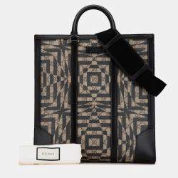 Pre Owned Gucci Brown GG Supreme Caleido Vertical Tote
