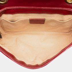 Pre Owned Gucci Beige Brown Small GG Marmont GG Matelasse Diagonal Canvas Shoulder Bag