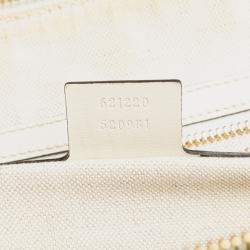 Pre Owned Gucci White Small Leather Horsebit 1955 Satchel