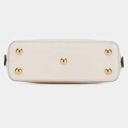 Pre Owned Gucci White Small Leather Horsebit 1955 Satchel