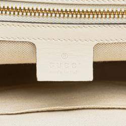Pre Owned Gucci White Small Leather Horsebit 1955 Satchel