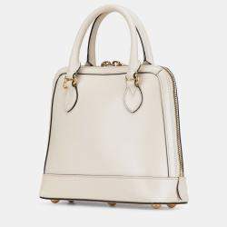 Pre Owned Gucci White Small Leather Horsebit 1955 Satchel