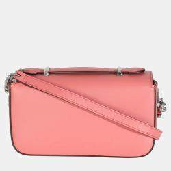 Pre Owned Gucci Pink Senna Calfskin Petite GG Top Handle Shoulder Bag
