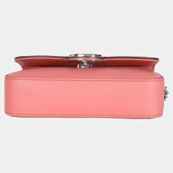 Pre Owned Gucci Pink Senna Calfskin Petite GG Top Handle Shoulder Bag