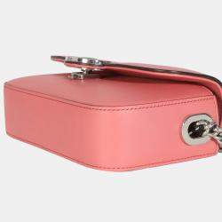 Pre Owned Gucci Pink Senna Calfskin Petite GG Top Handle Shoulder Bag
