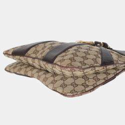 Pre Owned Gucci Tom Ford Metallic Purple Beige Monogram Bamboo Chain Shoulder Bag