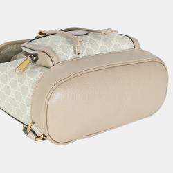 Pre Owned Gucci White GG Supreme Monogram Azalea Calfskin Retro Interlocking G Buckle Back
