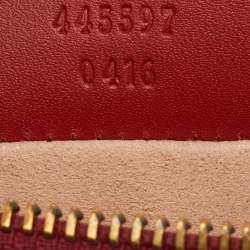 مملوكة مسبقًا Gucci Red Leather Ghost Diamond Print Zip Pouch Clutch
