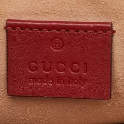 مملوكة مسبقًا Gucci Red Leather Ghost Diamond Print Zip Pouch Clutch