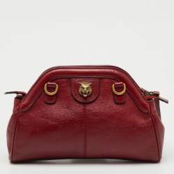 Pre Owned Gucci Dark Red Leather Small Rebelle Shoulder Bag