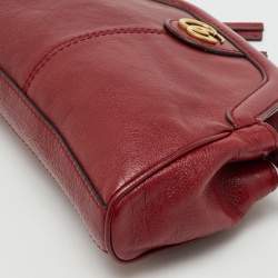 Pre Owned Gucci Dark Red Leather Small Rebelle Shoulder Bag