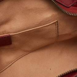 Pre Owned Gucci Dark Red Leather Small Rebelle Shoulder Bag