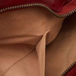 Pre Owned Gucci Dark Red Leather Small Rebelle Shoulder Bag