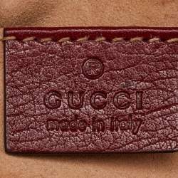 Pre Owned Gucci Dark Red Leather Small Rebelle Shoulder Bag