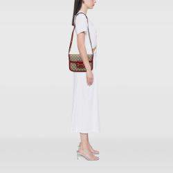 Pre Owned Gucci Brown Medium GG Supreme Horsebit 1955 Shoulder Bag