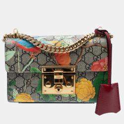 Pre Owned Gucci Multicolor Small GG Supreme Tian Padlock Crossbody