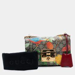 Pre Owned Gucci Multicolor Small GG Supreme Tian Padlock Crossbody