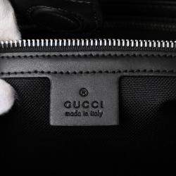 Pre Owned Gucci Black Large GG Supreme Web Tote