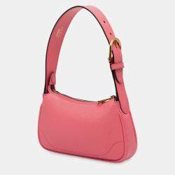 Pre Owned Gucci Pink Mini Leather Aphrodite Shoulder Bag