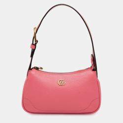 Pre Owned Gucci Pink Mini Leather Aphrodite Shoulder Bag