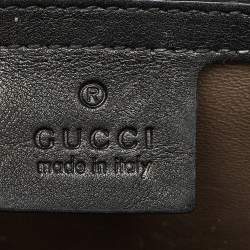 Pre Owned Gucci Black Glossy Leather Medium Interlocking G Shoulder Bag